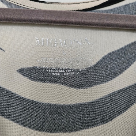 Womens Zebra Print Surplice Side Tie Blouse Tan Black Size Large Stretch - Picture 4 of 9